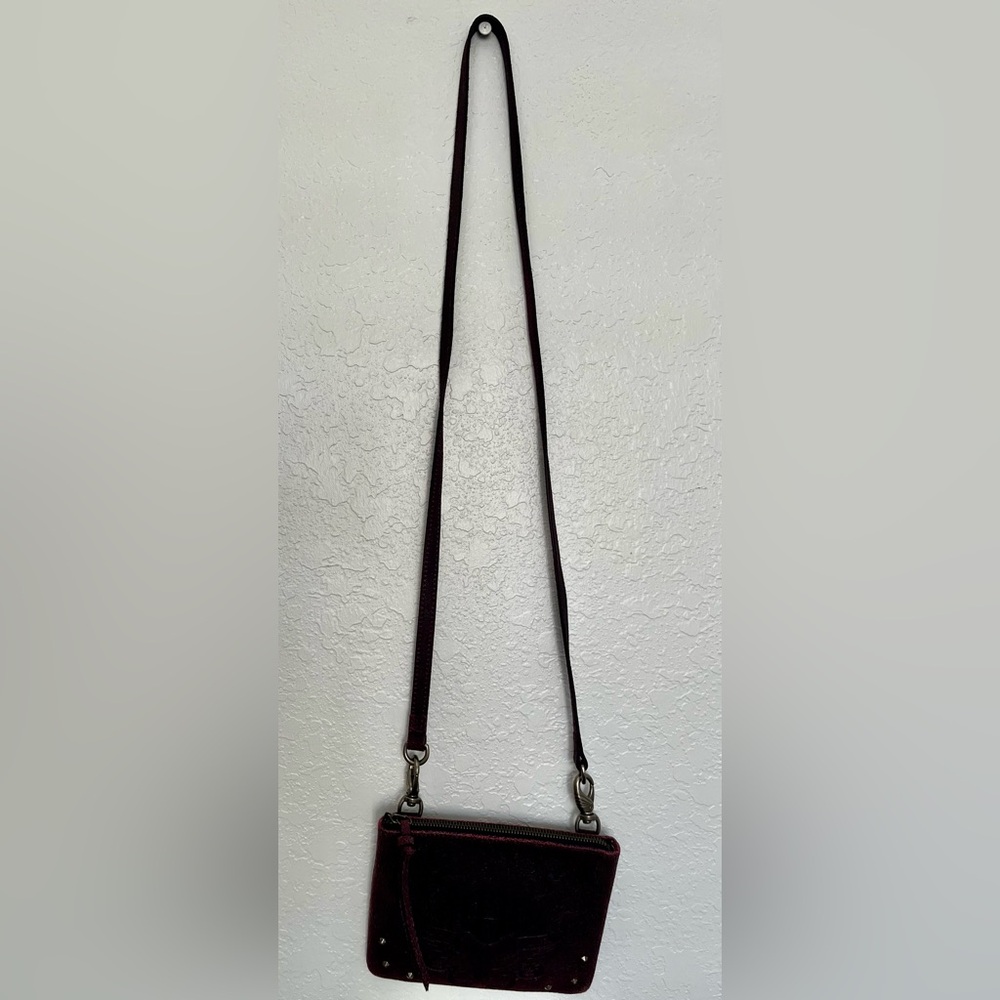 HD BIKER BAG all leather deep purple black distressed studded convertible bag - Picture 2 of 13